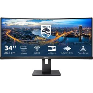 PHILIPS 345B1C Wide Quad HD 34" Curved VA LCD Monitor - Black